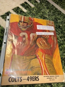 1966 SAN FRANCISCO 49ERS VS BALTIMORE COLTS SEPT 25TH - Picture 1 of 8
