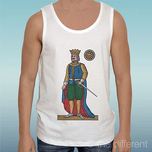 CANOTTA T-SHIRT " CARTA 10 RE DI DENARI NAPOLETANE"CANOTTIERA IDEA REGALO - Imagen 1 de 1