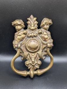 AUTHENTIC! Rococo DOOR KNOCKER Solid Brass VICTORIAN Restoration Antique - Picture 1 of 7