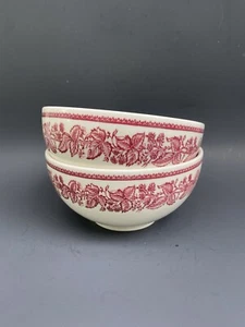 JOSIAH WEDGEWOOD & SONS WILLIAMS-SONOMA MAYFAIR RED VINE INDIVIDUAL SALAD BOWLS - Picture 1 of 20