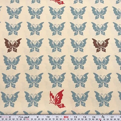 Wonderland by Momo for Moda Butterflies Ecru Cotton Fabric by the HALF YARD - Image 1 of 2