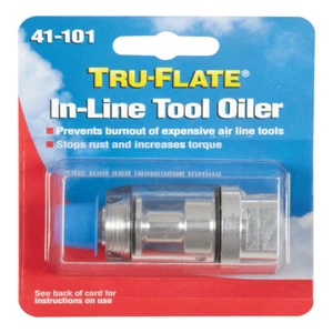 Tru-Flate 41101 Oliatore per utensili in linea in acciaio 1/4 di pollice MNPT x 1/4 di pollice FNPT - Foto 1 di 2