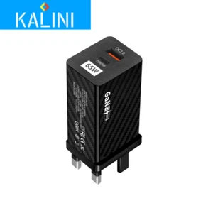 Cargador rápido KALINI 65W GaN PD tipo C USB QC 3.0 cargador de pared enchufe del Reino Unido - Imagen 1 de 15