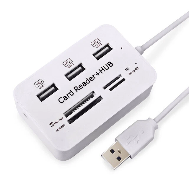 Lector De Multiples USB Para Computadora Laptop PC Macbook Tarjetas SD Micro - Image 1 of 4