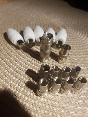  All - COAX FEMALE SOCKET TO F PLUG  ADAPTOR CONNECTOR CONVERTER SATELLITE+ - Image 1 of 4