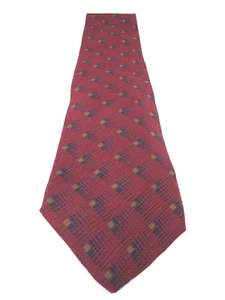 Alfani Tie Maroon Diamond Check Pattern Silk - Picture 1 of 6