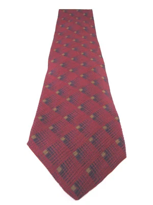 Corbata Alfani granate patrón de diamantes a cuadros seda Foto 1 de 4
