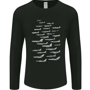 British RAF Fighters Royal Air Force Planes Mens Long Sleeve T-Shirt - Picture 1 of 43