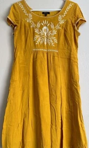 Cupio Womens Yellow Short Sleeve Dress Back Peep Hole Size S - Picture 1 of 9