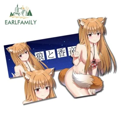 EARLFAMILY 5.1" Spice and Wolf Holo Car Vinyl Stickers Anime Caravan Trunk Decor - Image 1 of 4