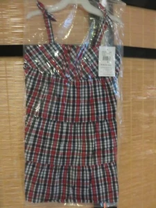 Hartstrings Girl's Red White & Black Plaid Summer Sundress Dress - Size 5 - Picture 1 of 4