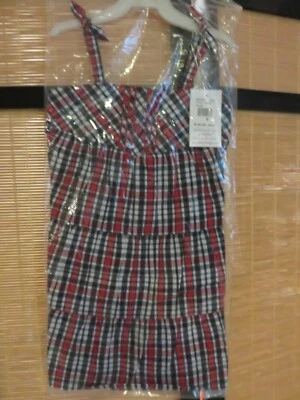 Hartstrings Girl's Red White & Black Plaid Summer Sundress Dress - Size 5 - Image 1 of 4