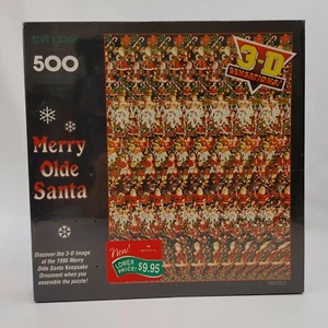 Vintage Springbok MERRY OLDE SANTA 3D Jigsaw Puzzle 500 pc. NEW 1994 - Picture 1 of 4