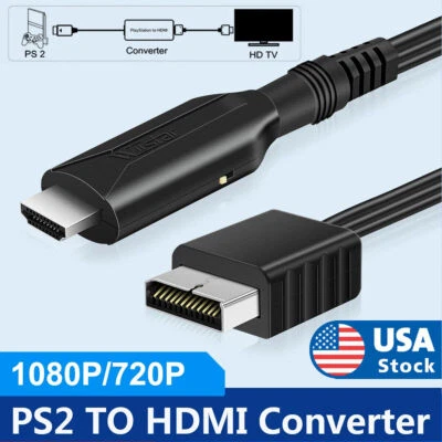 For Playstation PS2 PS1 to HDMI Converter Adapter 3.3FT HD Link Cable 1080P 720P - Image 1 of 4