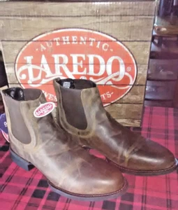 Botines de cuero occidental Laredo para hombre talla 7 D Theo marrón tostado punta redonda 62092 - Imagen 1 de 6