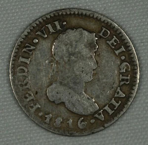 1816 Spanish 1/2 Reales, Portrait Type. Nice, Very Good.  - Picture 1 of 3