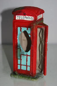 Aquarium Large Old London Telephone Box 9 x 7 x 17 cms Suitable For Aquariums