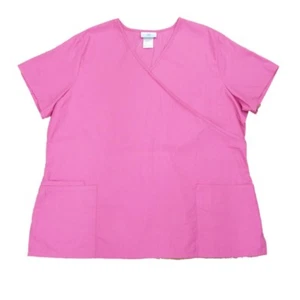 Simply Basic Womens Pink Medical Smock Nurse Scrubs Shirt Top XL - Picture 1 of 1