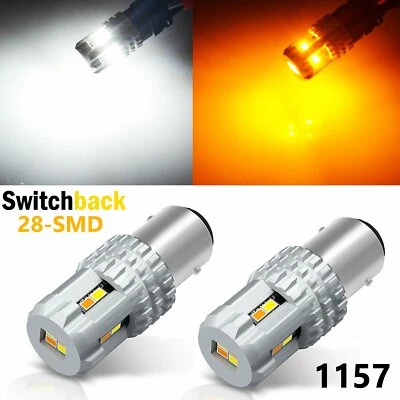 JDM ASTAR 2x 1157 Doble Color Switchback 12-SMD Blanco Ámbar LED Luz de Señal de Giro Foto 1 de 4