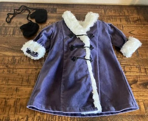 American Girl SAMANTHA'S Holiday Purple Velveteen Coat & Mittens Only - Picture 1 of 6