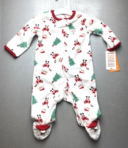 Just One You One-Piece Baby Size 3 Month Old Zip-Up Christmas Santa Claus (X12) - Foto 1 di 14