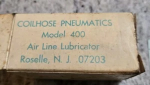 VINTAGE NEW COILHOSE Pneumatics 1/4" Inline Lubricator Oiler model #400 USA - Picture 1 of 6
