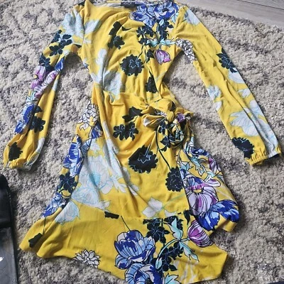 Vestido Camisa Primavera ECI New York Feminino Tamanho XS Floral Manga Longa Ab - Imagem 1 de 4