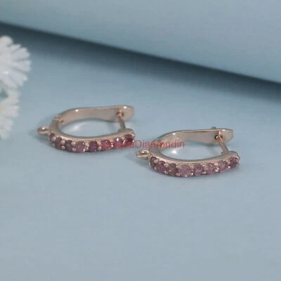 Natural Tourmaline 925 Sterling Silver Gift Item Studs Earrings Handmade jewelry - Image 1 of 3