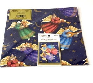 VTG Caspari Cats Concert Flat Gift Wrap Gift Card Enclosure Lot Angel Music NOS - Picture 1 of 21