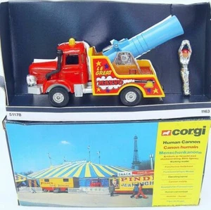 Corgi Toys BERLIET TRUCK "CIRCUS JEAN RICHARD" HUMAN CANNON Original MIB`79 RARE - Picture 1 of 6