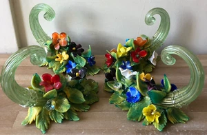 Vintage Set of 4 Barovier & Toso Venetian Glass Cornucopia Form Decorations - Picture 1 of 22