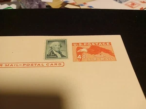 U.S POSTAGE AIR MAIL 4C POSTCARD WASHINGTON 1C UNUSED - Picture 1 of 6