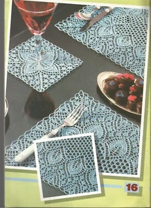 Crochet Knit Tat Patterns Doily Table Topper Runner Place Mat Tablecloth P20 - Picture 1 of 22