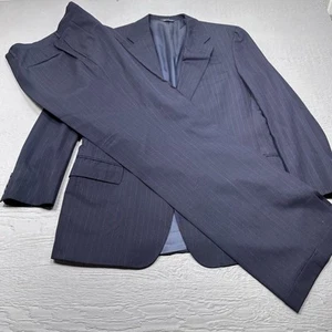 Traje Polo Universitario De Colección Para Hombre 44 Azul Rayas Lana Clásica 34X32 Plisado - Imagen 1 de 23