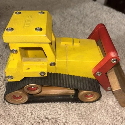 Tonka Wooden 8" Bulldozer with Ruber Tracks - Free Shipping - Image 1 of 4