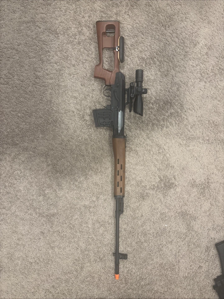 SVD Dragonov Airsoft Sniper Rifle Black fake Wood - Image 1 of 4