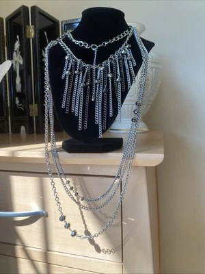 "Collar con flecos vintage Y2K Estate 29"" joyería corporal caprichoso grunge inusual" Foto 1 de 4