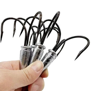 4 un./Caja Ganchos de Enganche Color Té Enganche Ganchos Agudos Pesados Gancho de Pesca... - Imagen 1 de 5