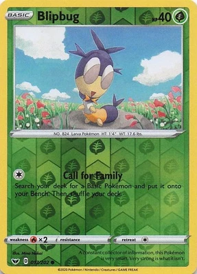 Blipbug (017) Common Reverse Holo SWSH01: Sword & Shield Base Set 017/202 NM - Image 1 of 2