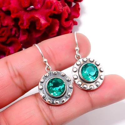 Brinco de prata esterlina 925 designer apatite 1,2", presente de Natal E94636 - Imagem 1 de 4