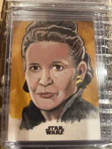 Principessa Generale Leia Organa 2025 Topps Chrome Star Wars Schizzo 1/1 di Adam Beck - Foto 1 di 2