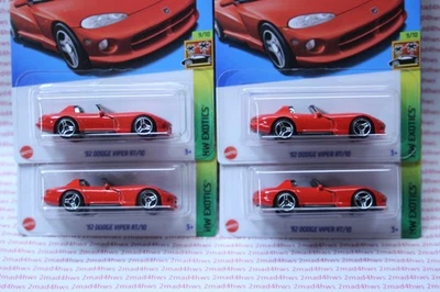 2023 Hot Wheels lot of 4 red '92 Dodge Viper RT/10 Exotics NEW MODEL 236/250 FS - Image 1 of 4