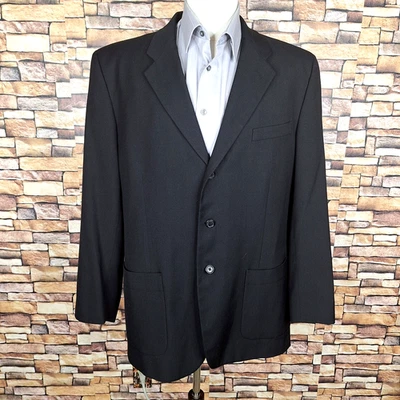 Perry Ellis Jacket Suit Coat Mens 44R Black 3 Button Wool Blend Ventless - Image 1 of 4