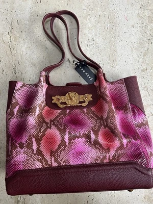 Sharif Studio Pink, Brown and Purple Reptile Embossed Shoulder Bag NWT - Image 1 of 4