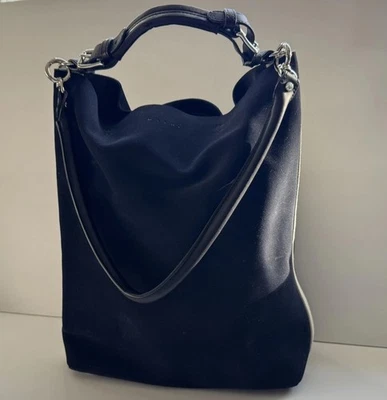 Bolso de Mano Marni Gamuza - Azul Marino y Blanco  Foto 1 de 4