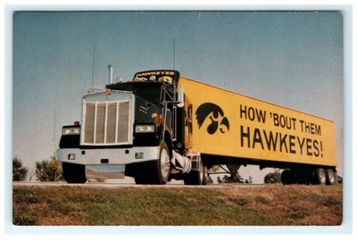 Vintage Iowa Hawkeyes Truck Lithograph Postcard by Acme Printing 5.75" x 3.7" - Image 1 of 2