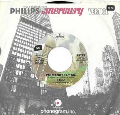 10cc * I'M MANDY FLY ME * 7" SINGLE UNITED STATES ISSUE MERCURY 73779 PLAYS FINE - Image 1 of 2
