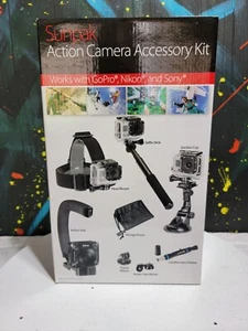 Sunpak Action Camera Accessory Kit - 8 Piece Set Go-Pro Nikon and Sony NEW - Picture 1 of 4