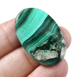 Pietra preziosa sciolta cabochon ovale malachite 36,5 CT per ciondolo e gioielli - Foto 1 di 2