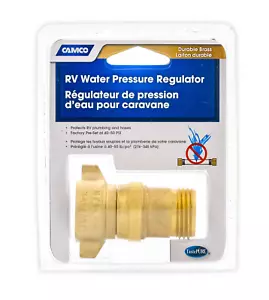 Camco 40055 RV Camper Motor Home Trailer Heavy Duty Brass Water Regulator - Foto 1 di 3